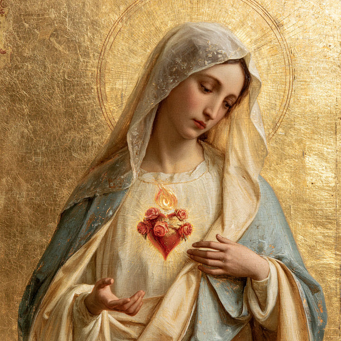 The Immaculate Heart of Mary — The Flowered Heart Beneath the Gentle Inclination