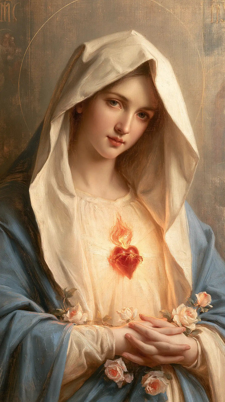 The Immaculate Heart of Mary — Crossed Hands in the Low Wreath