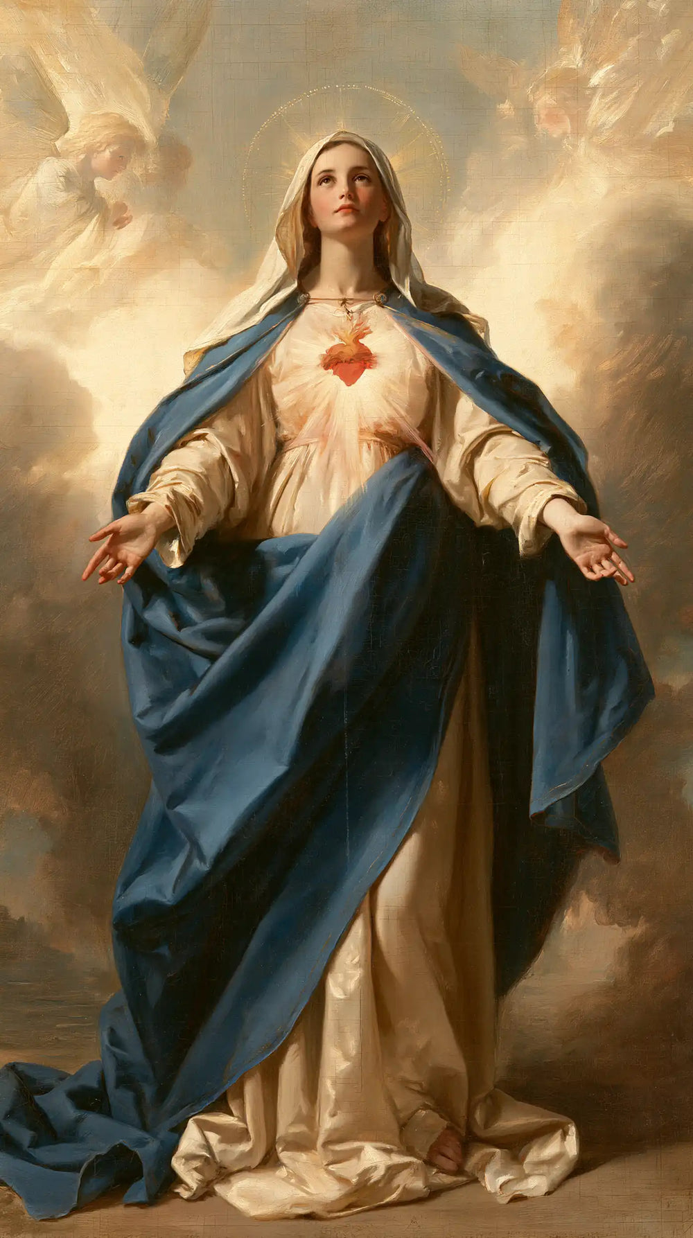 the Immaculate Heart of Mary in a monumental sacred view in Sacred Monumental View style, portrait Christian artwork no. 4