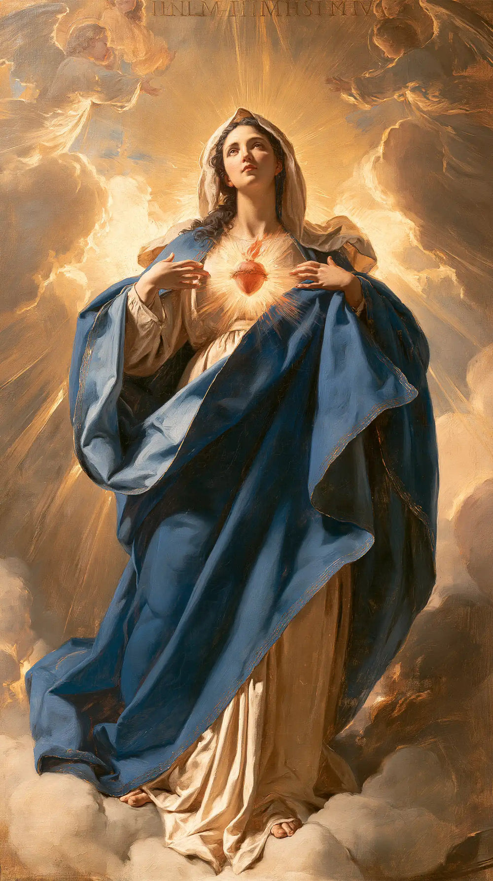 the Immaculate Heart of Mary in a monumental sacred view in Sacred Monumental View style, portrait Christian artwork no. 8