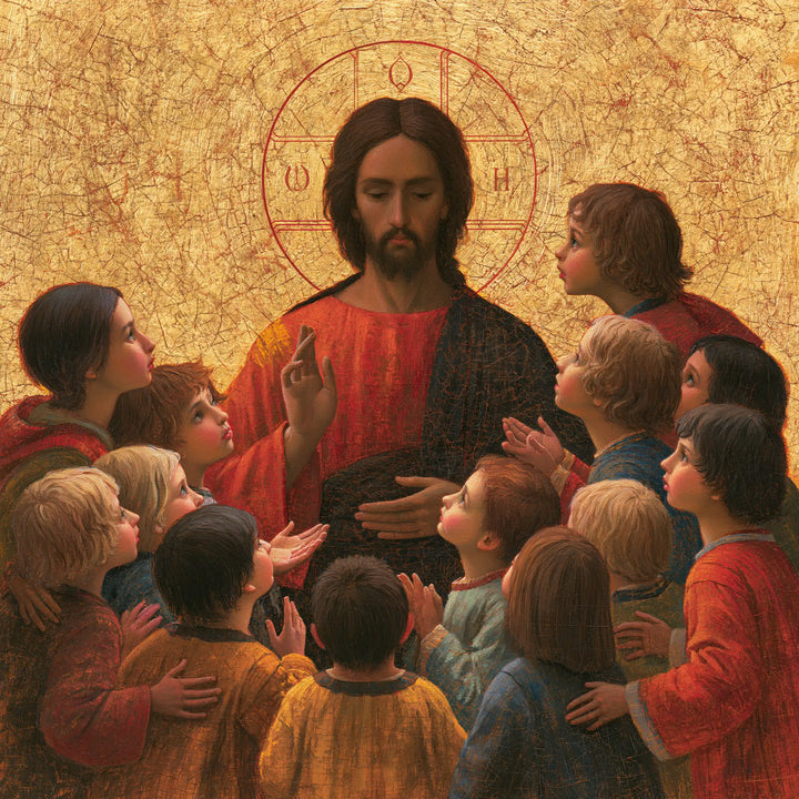 Jesus and the Children - Contemporary Byzantine · Square n° 1
