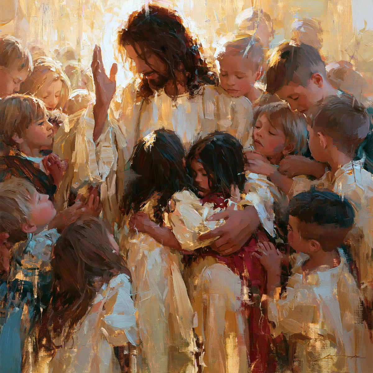 Jesus and the Children — The Two Children within the Mantle