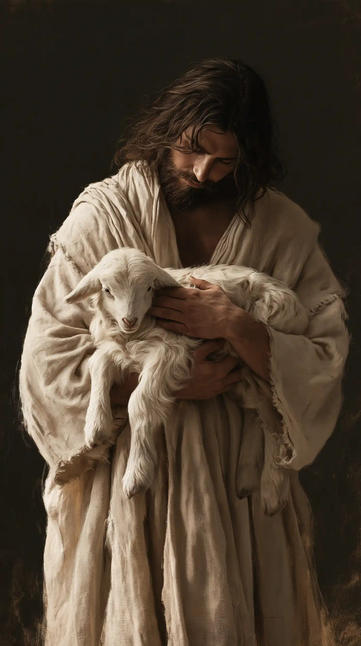 Jesus and the Lamb - Contemporary Minimalism · Portrait n° 1