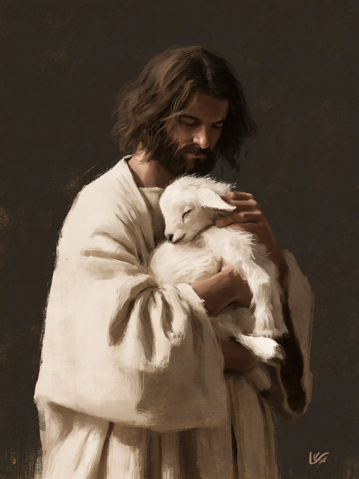 Jesus and the Lamb - Contemporary Minimalism · Portrait n° 6