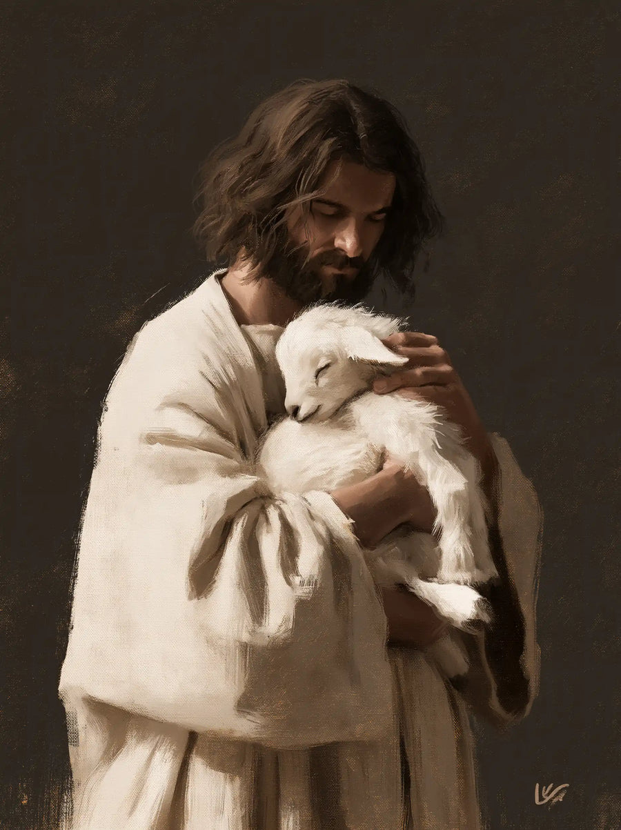 Jesus and the Lamb - Contemporary Minimalism · Portrait n° 6