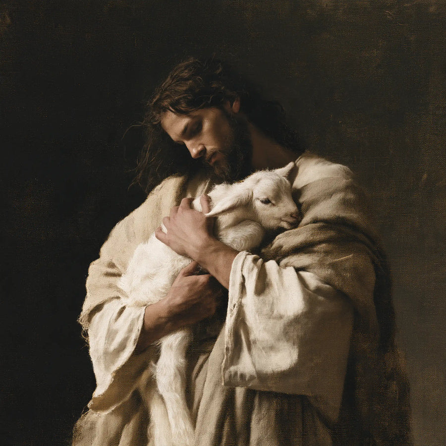Jesus and the Lamb - Contemporary Minimalism · Square n° 5
