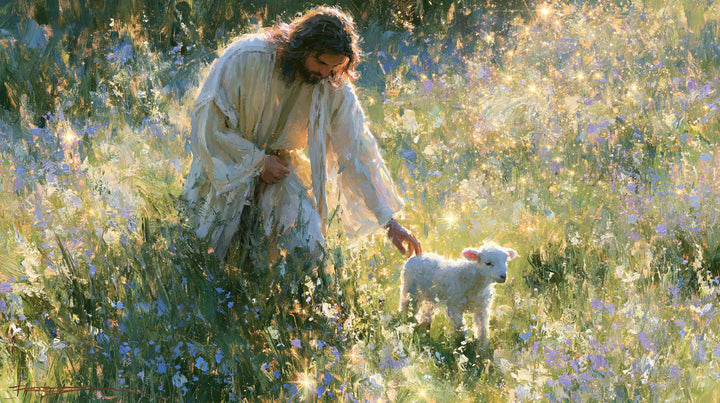 Jesus and the Lamb - Impressionist · Landscape n° 9