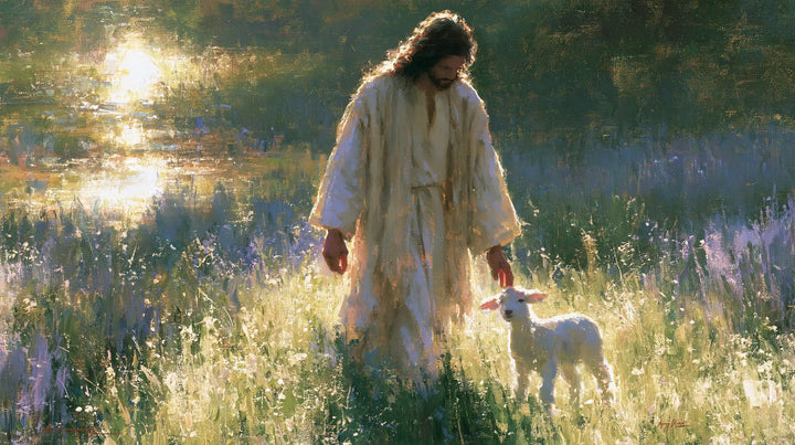 Jesus and the Lamb - Impressionist · Landscape n° 10
