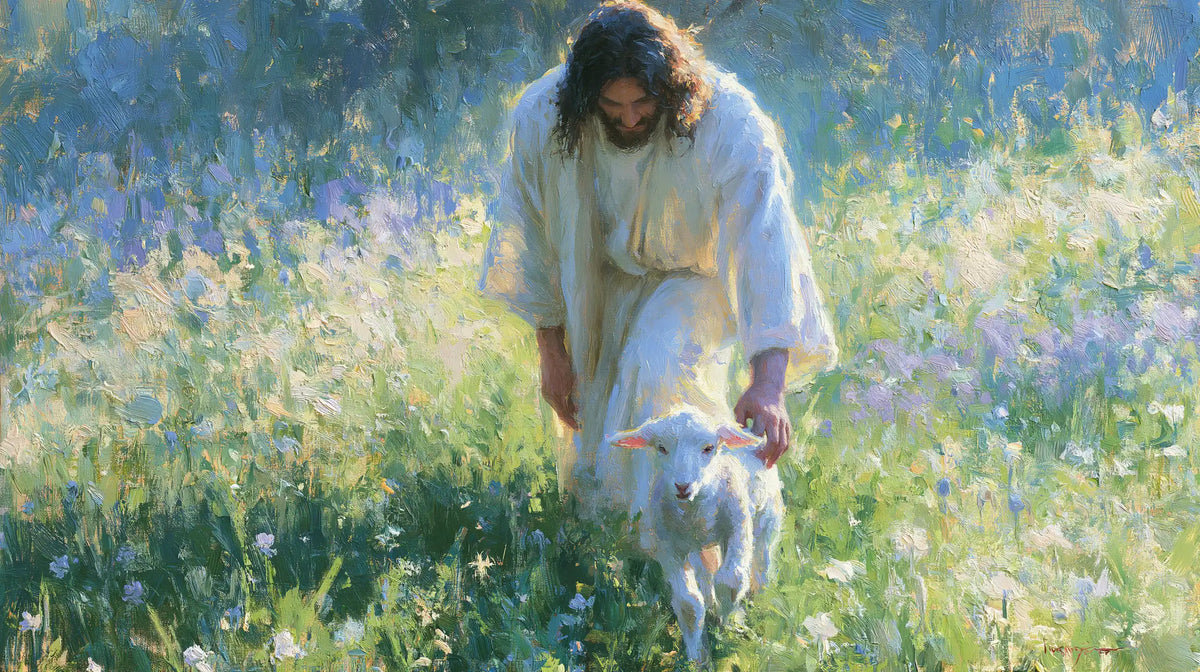 Jesus and the Lamb — First Steps in Blue Dew