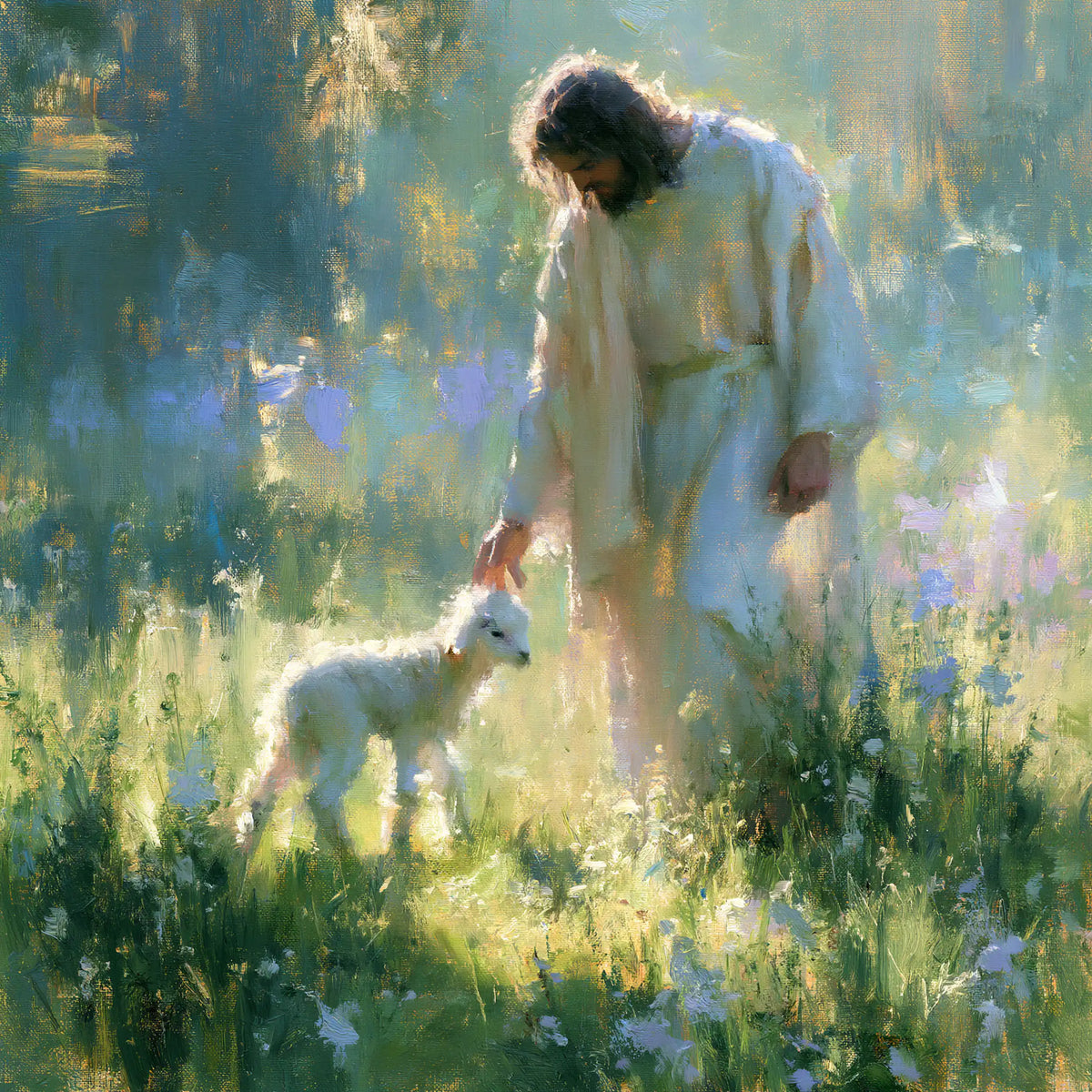 Jesus and the Lamb — The Moment Within the Sunbeam