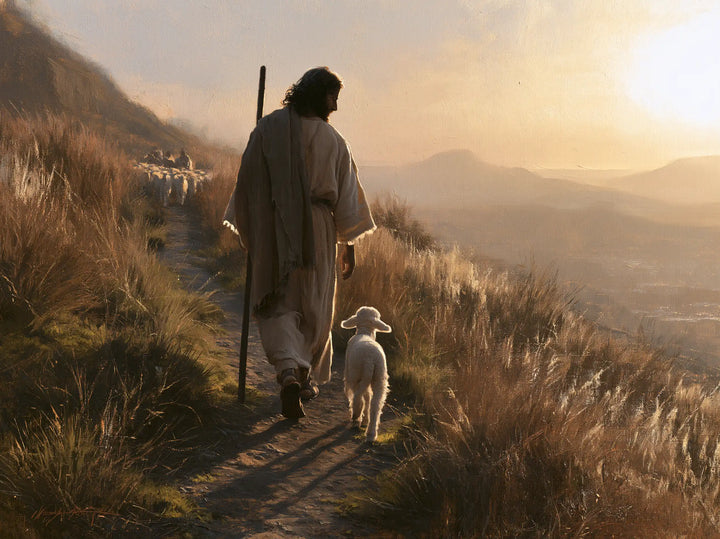 Jesus and the Lamb - Jesus Guiding the Lamb · Landscape n° 4