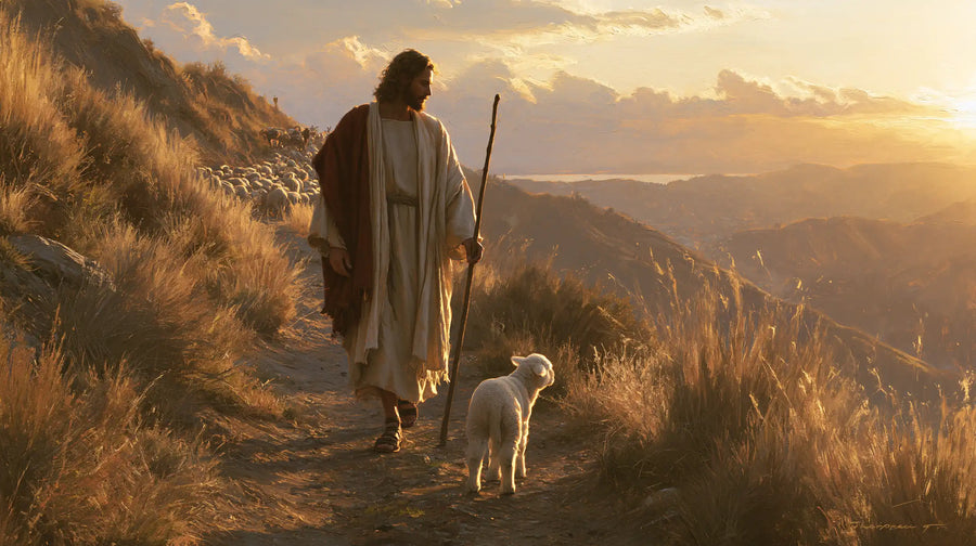 Jesus and the Lamb - Jesus Guiding the Lamb · Landscape n° 11