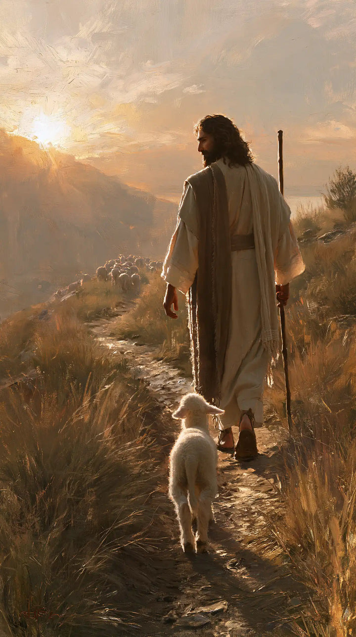 Jesus and the Lamb - Jesus Guiding the Lamb · Portrait n° 1