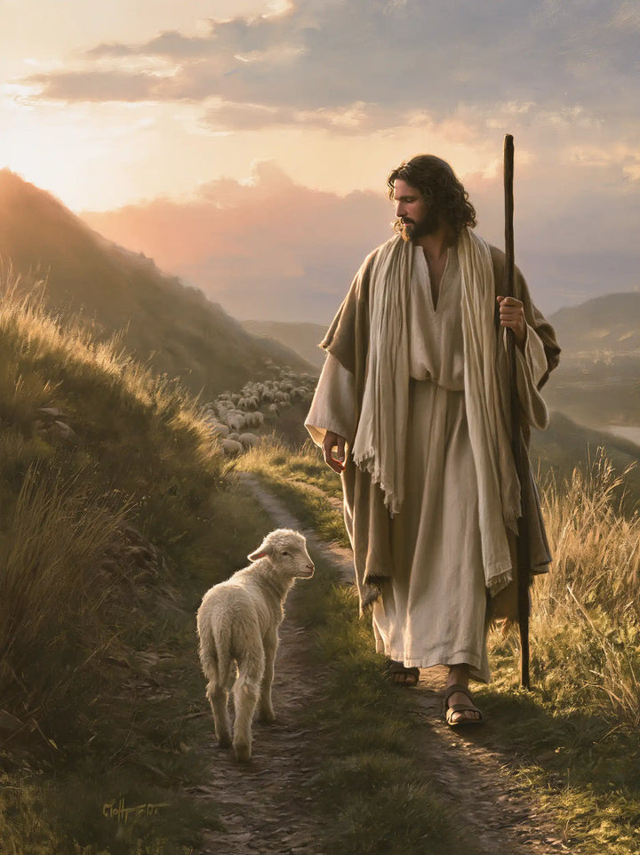 Jesus and the Lamb - Jesus Guiding the Lamb · Portrait n° 16