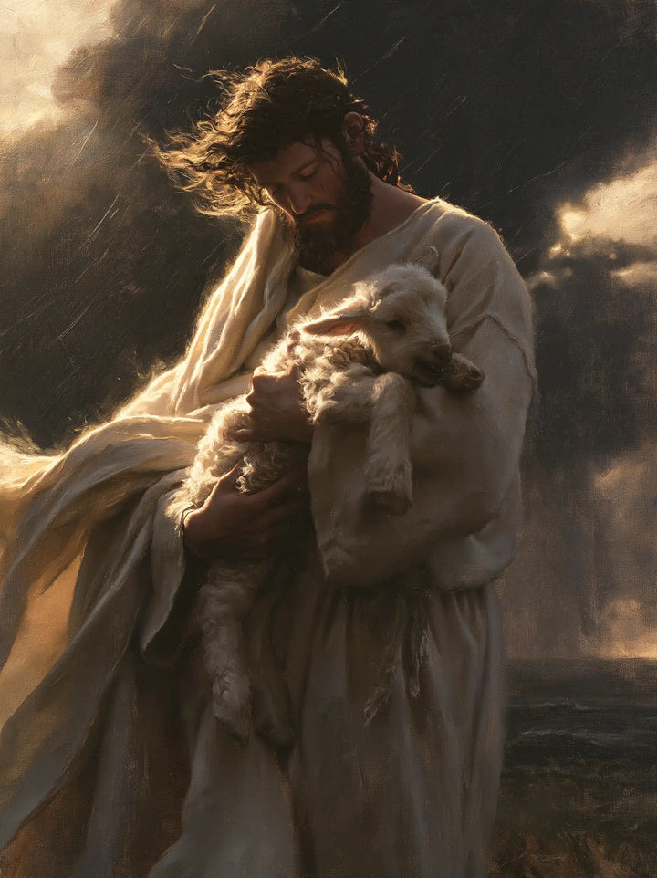 Jesus and the Lamb - Jesus Protecting the Lamb · Portrait n° 13