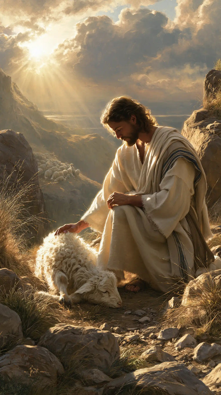 Jesus and the Lamb - The Lost Lamb Found · Portrait n° 1