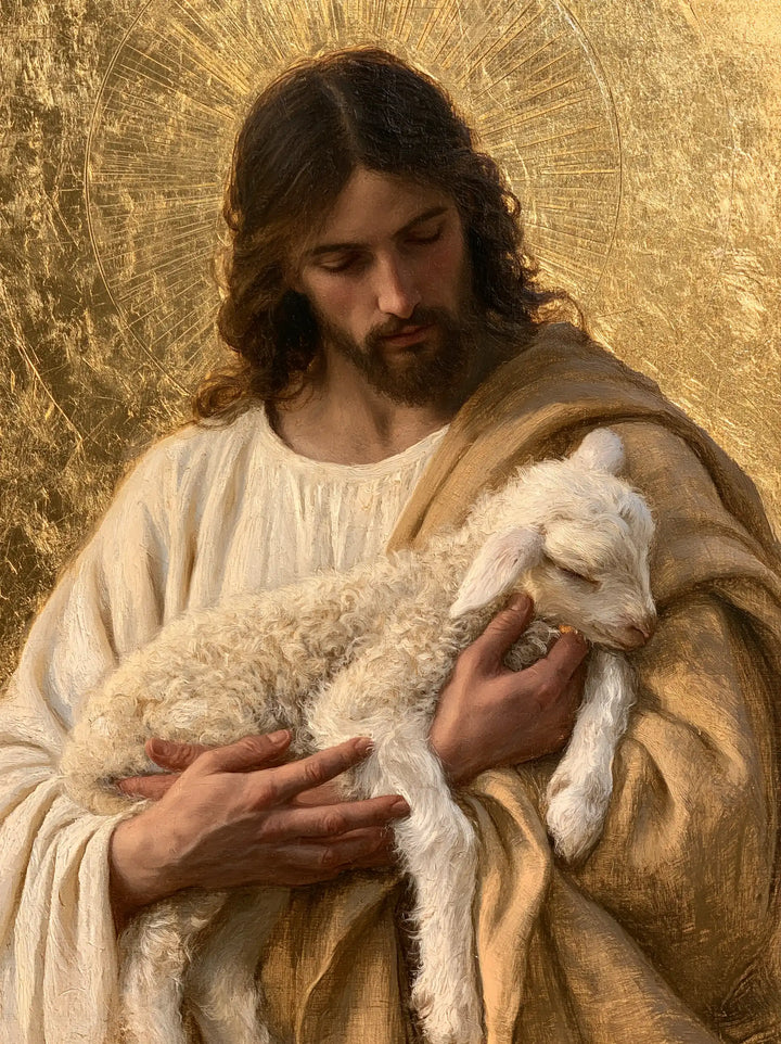 Jesus and the Lamb - Sacred Gold · Portrait n° 8