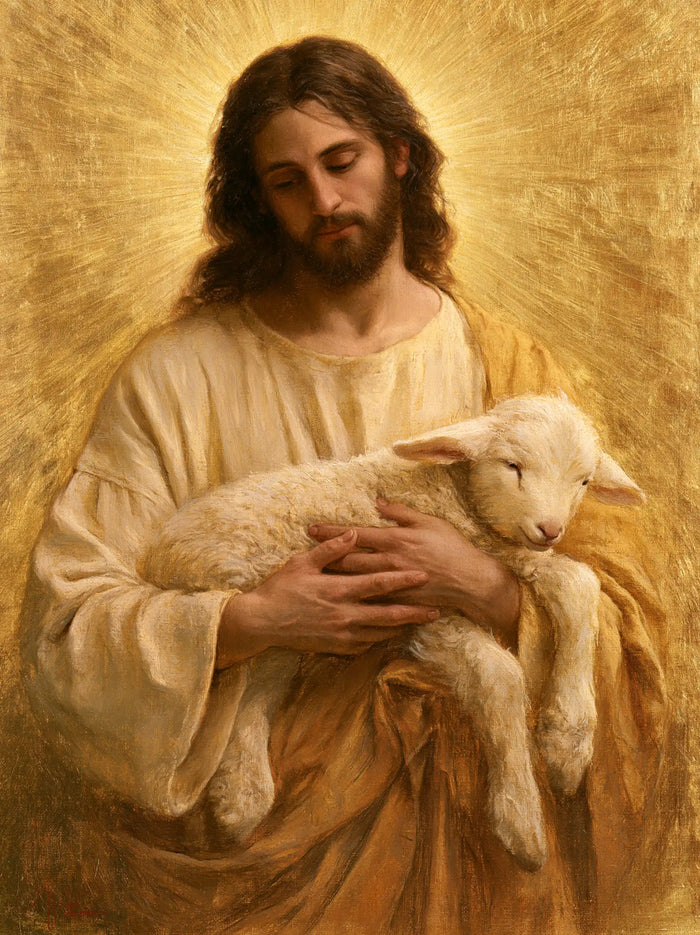 Jesus and the Lamb - Sacred Gold · Portrait n° 9