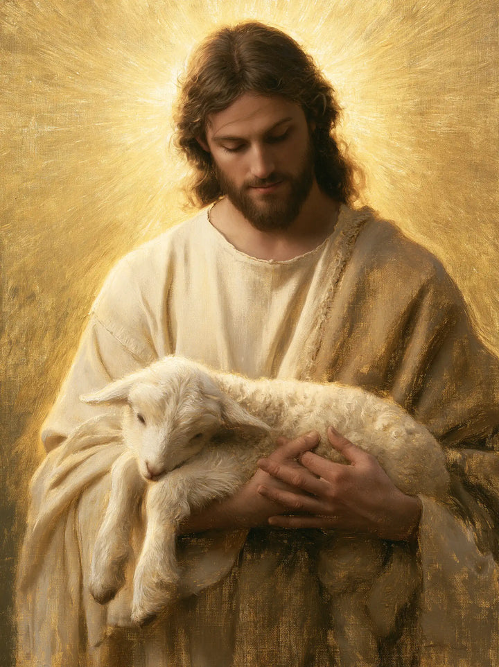 Jesus and the Lamb - Sacred Gold · Portrait n° 10