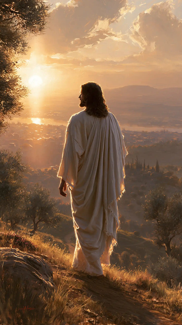 Jesus at Sunset — Beneath the Evening Branches