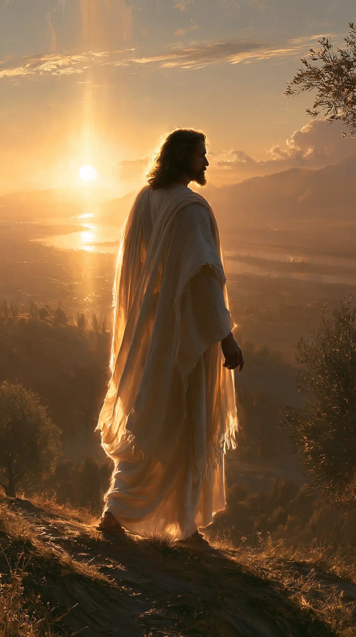 Jesus at Sunset — The Folds of Evening