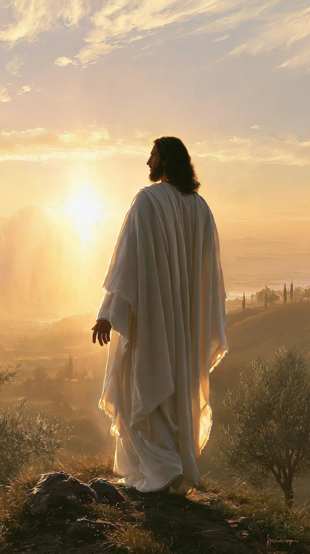 Jesus at Sunset — The Mantle of Light