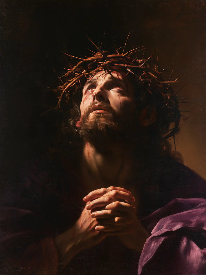 Jesus Crowned with Thorns — Prayer in Vast Black Silence
