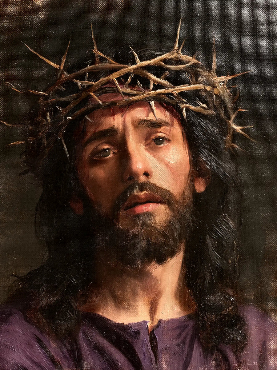 Jesus Crowned with Thorns — The Gentle Sorrow of the Frontal Gaze
