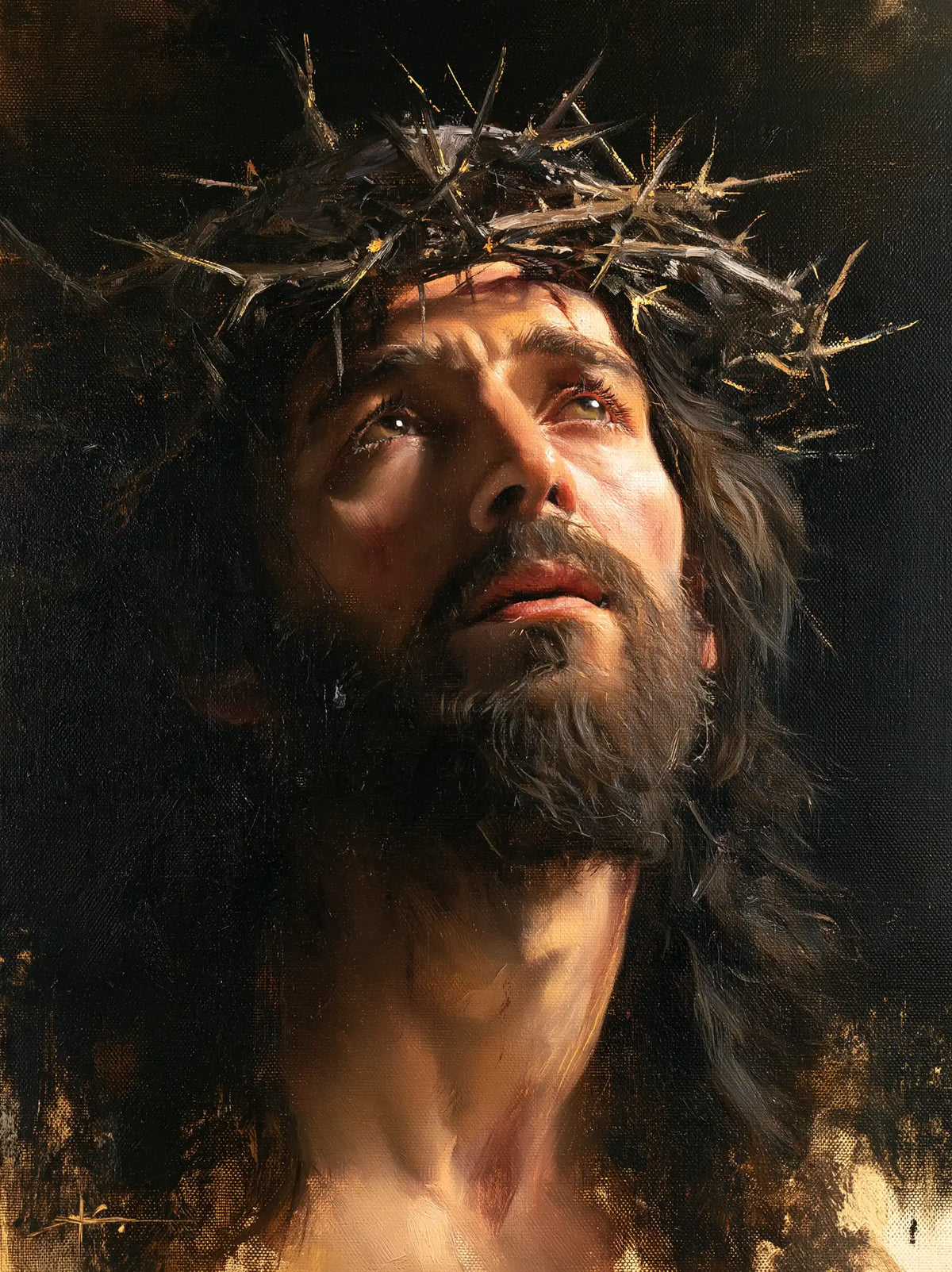 Jesus Crowned with Thorns — The Neck Raised toward the Unseen