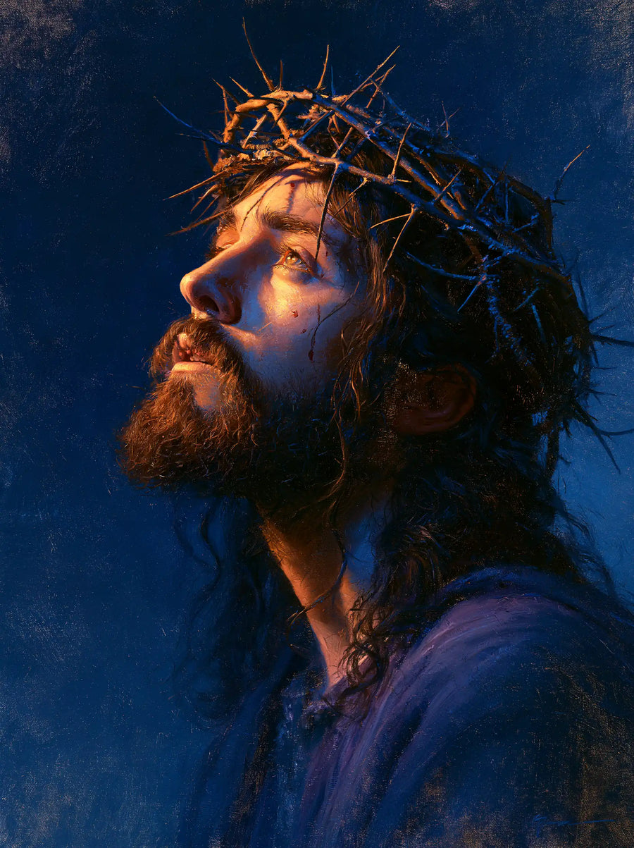Jesus Crowned with Thorns — The Profile between Night and Gold