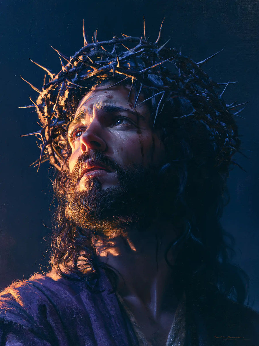 Jesus Crowned with Thorns — The Pale Lock at Cobalt’s Threshold