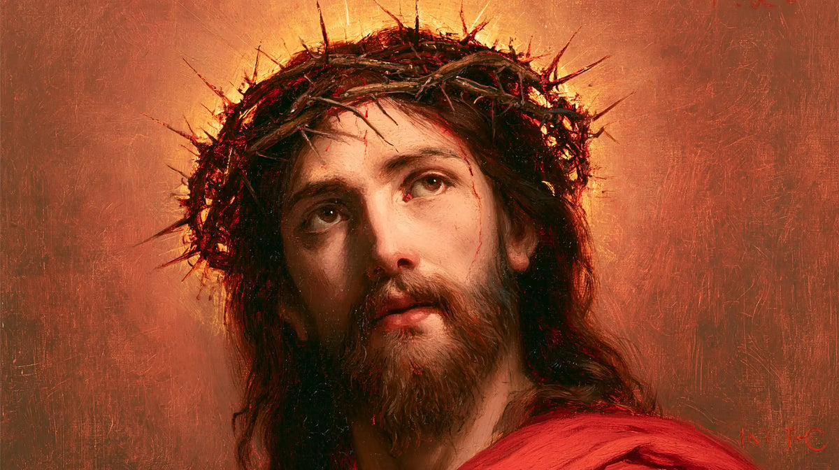 Jesus Crowned with Thorns — Red beneath the Radiant Crown