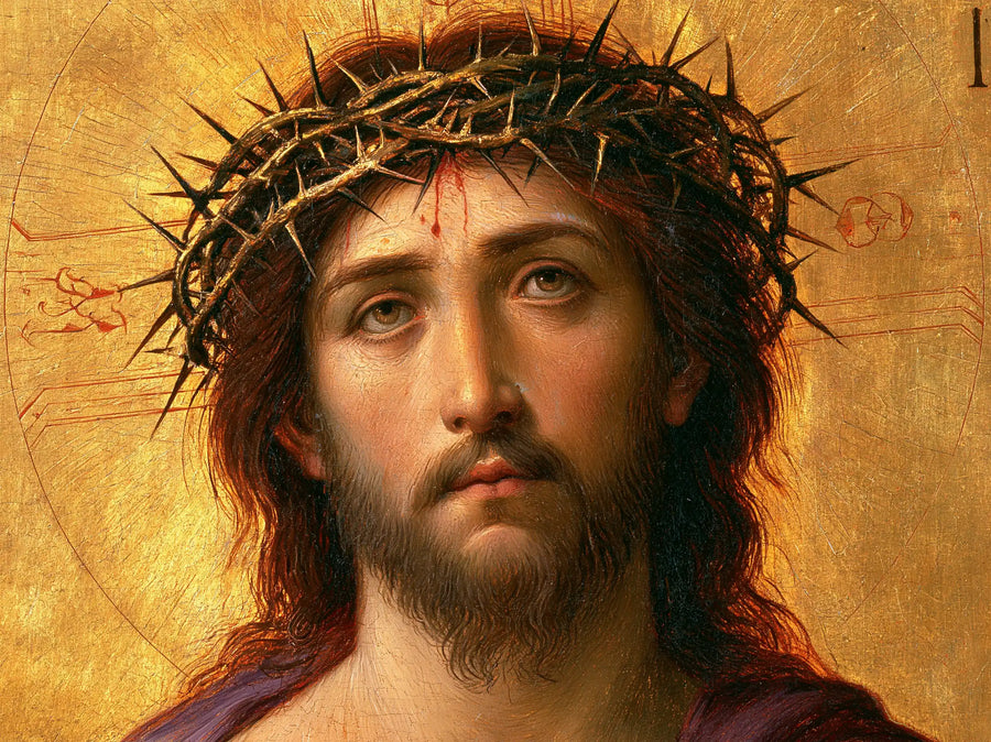 Jesus Crowned with Thorns — The Face in the Circle of Fine Letters