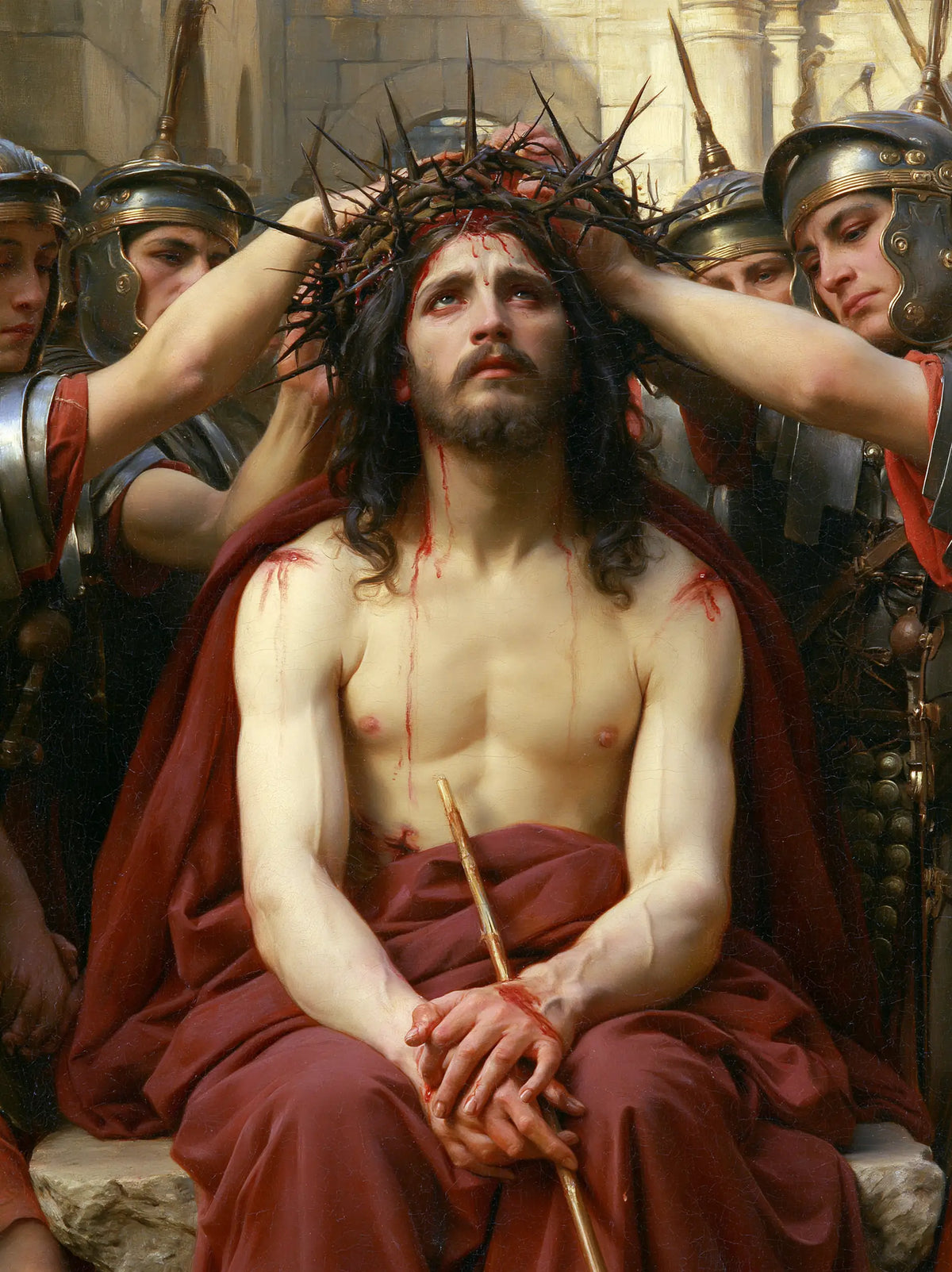 Jesus Crowned with Thorns — The Crown Pressed in the Open Courtyard