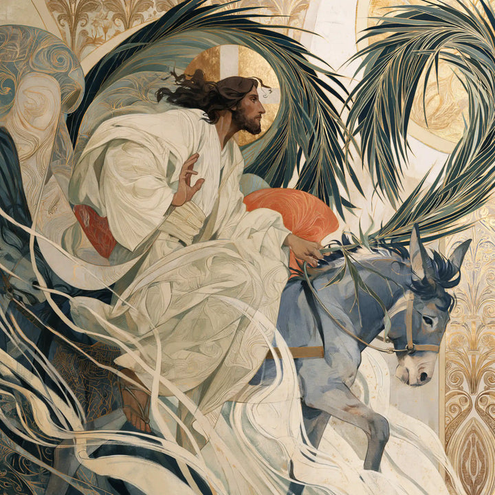 Jesus Enters Jerusalem – Sacred Art Nouveau · Square no. 3