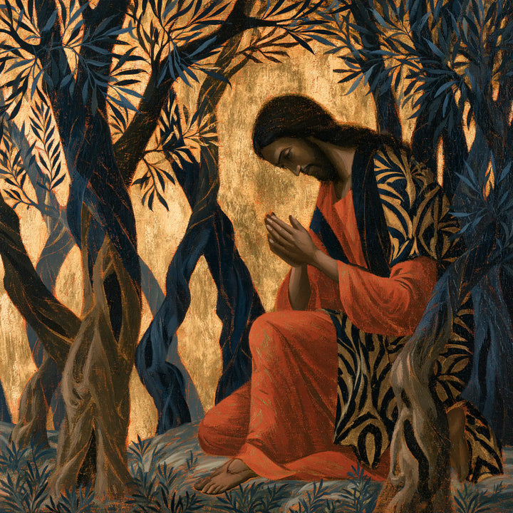 Jesus in Gethsemane - Contemporary Byzantine · Square n° 2
