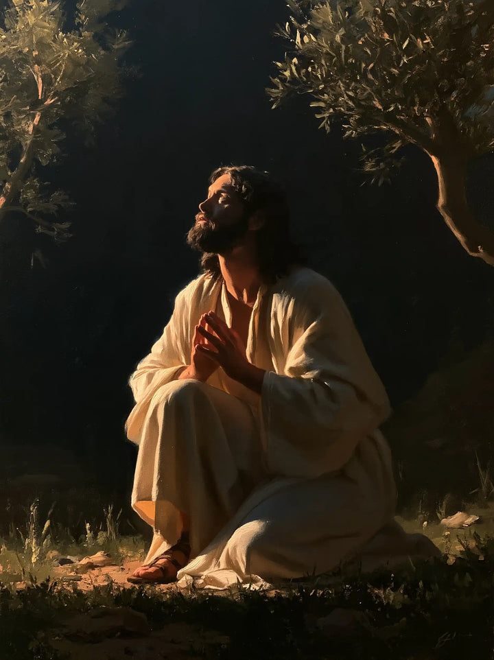 Jesus in Gethsemane — The Gaze beneath the Bronze Olive Tree