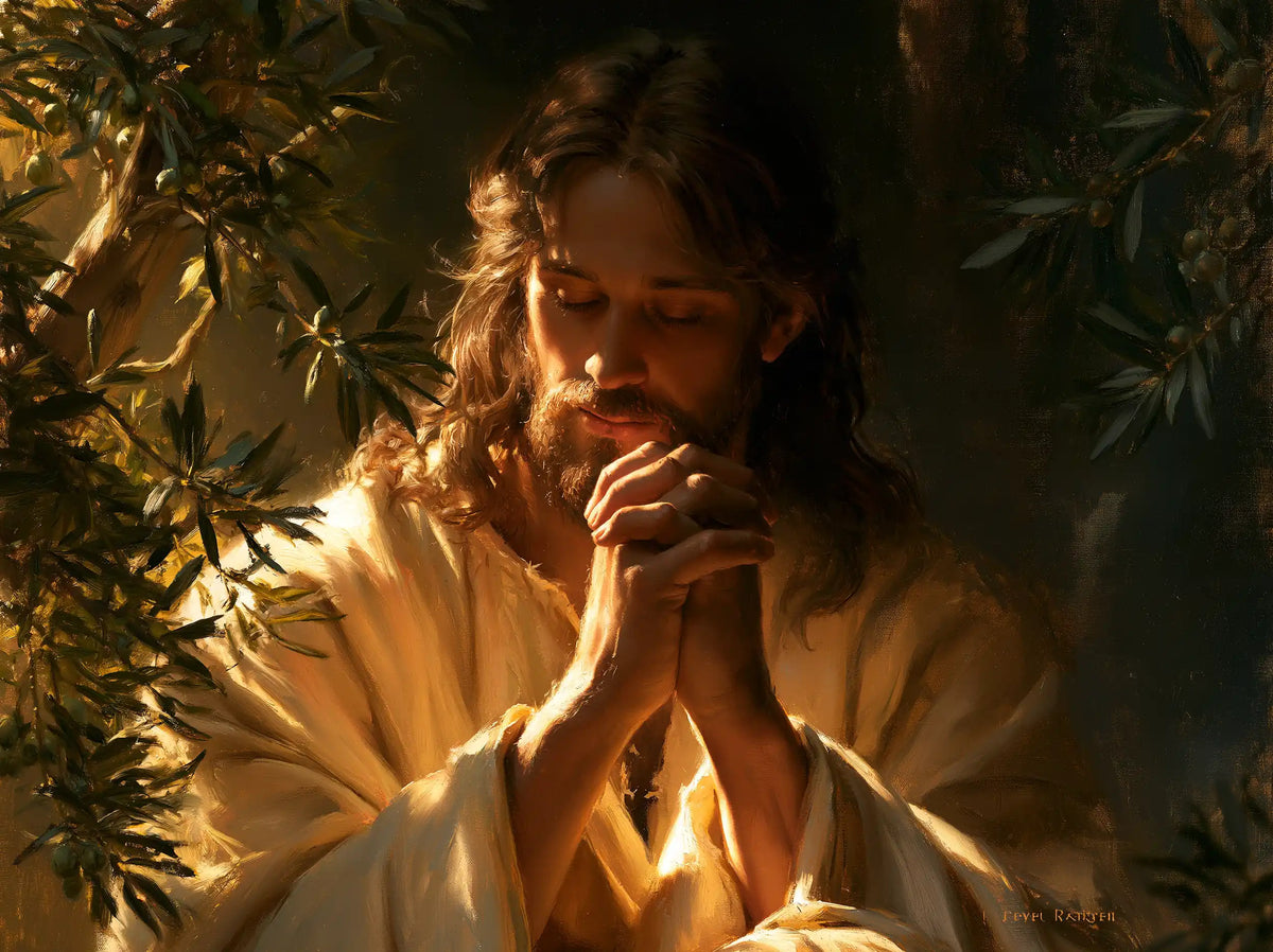 Jesus in Gethsemane - Devotional Portrait of Jesus in Gethsemane · Landscape n° 1