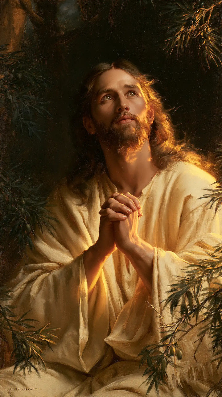 Jesus in Gethsemane — Joined Fingers beneath the Hidden Sky