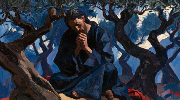 Jesus in Gethsemane — Reverence among Tormented Trees