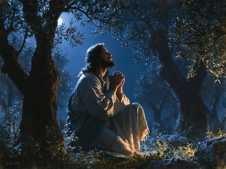 Jesus in Gethsemane - Midnight Blue Chiaroscuro · Landscape n° 5