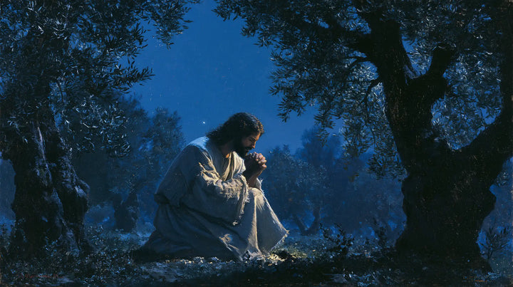 Jesus in Gethsemane - Midnight Blue Chiaroscuro · Landscape n° 14