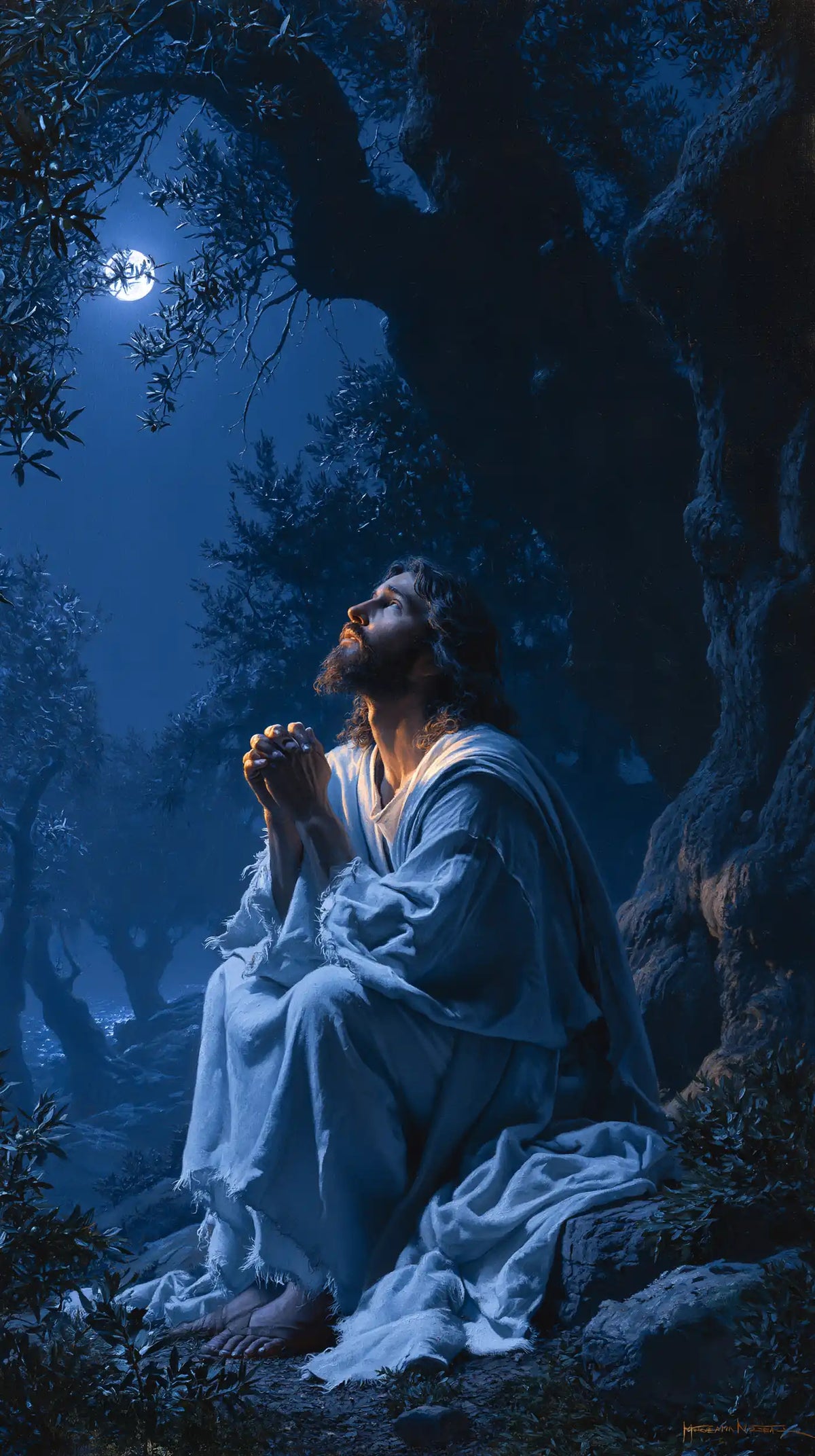 Jesus in Gethsemane — The Call beneath the Moon Bough