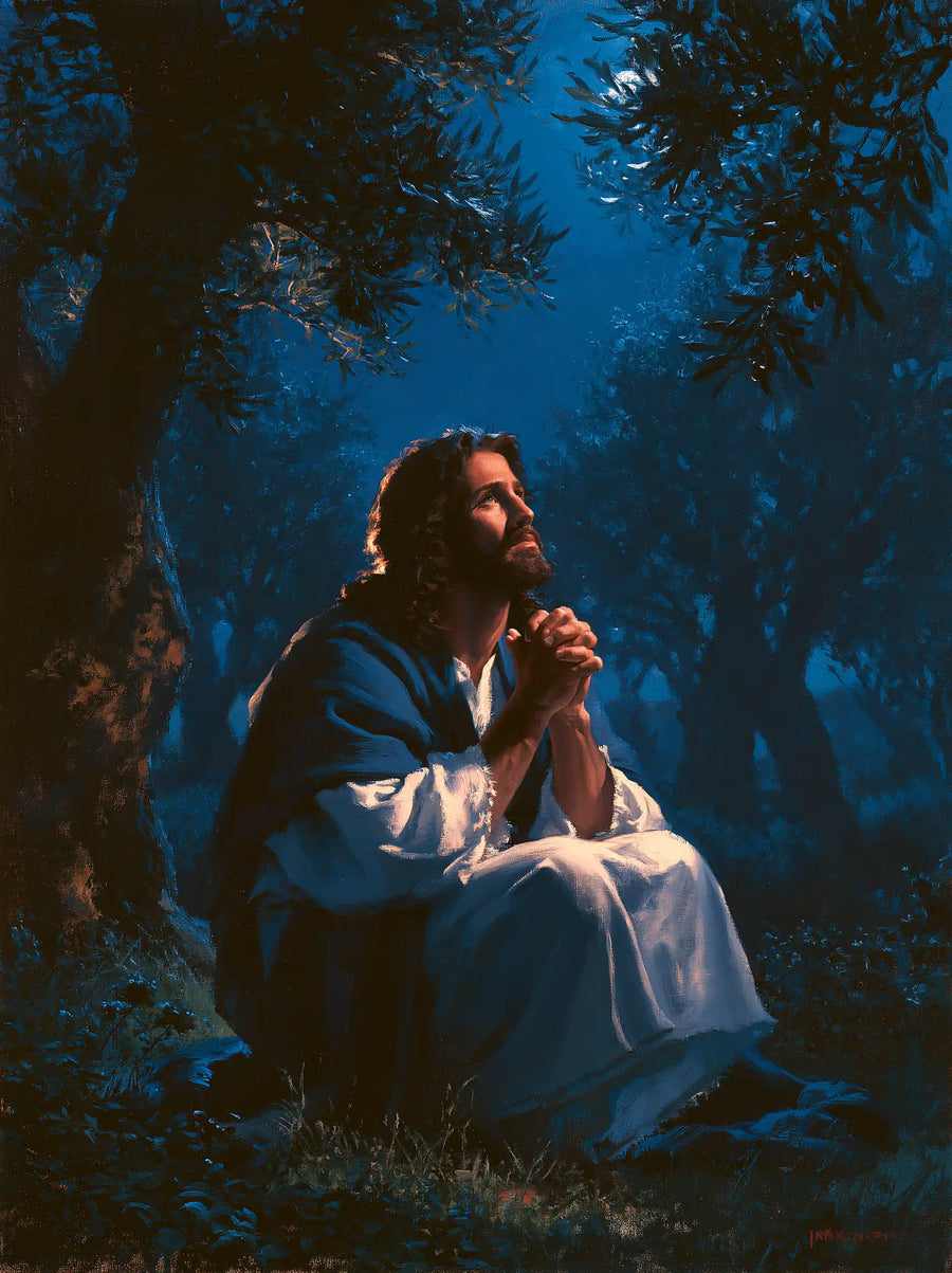 Jesus in Gethsemane - Midnight Blue Chiaroscuro · Portrait n° 10