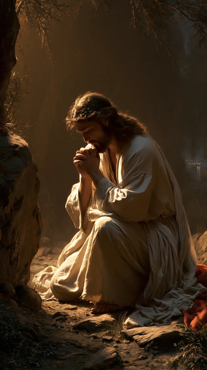 Jesus in Gethsemane — The Bowed Brow in the Brown Beam