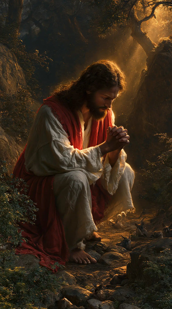Jesus in Gethsemane — Prayer in the Autumn Ray