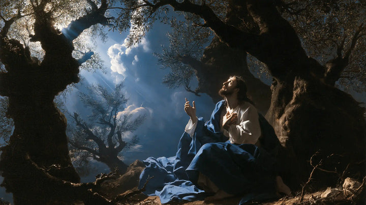 Jesus in Gethsemane — Prayer in a Cloak of Sky
