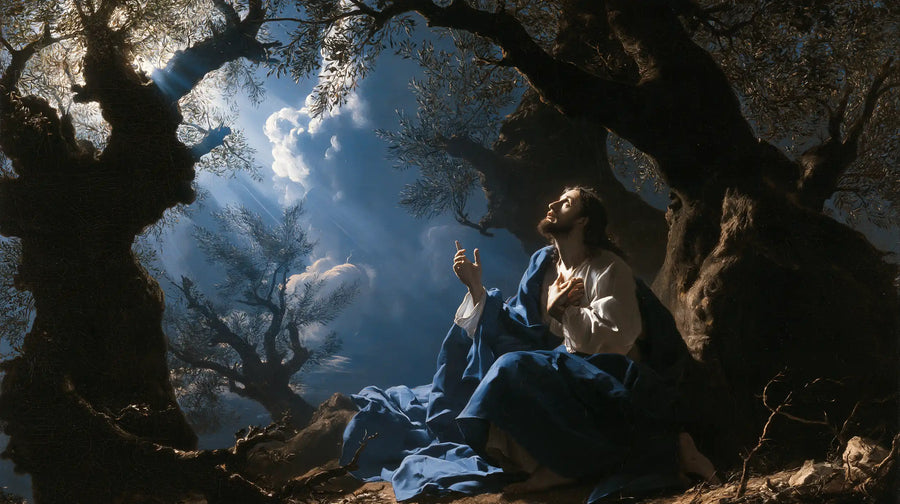Jesus in Gethsemane — Prayer in a Cloak of Sky