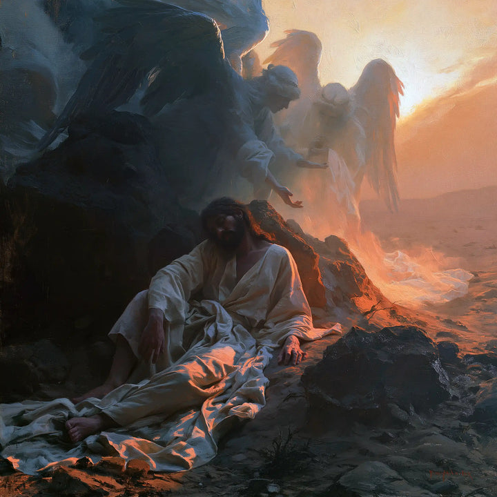Jesus in the Desert — The Halt Between Blue and Ember