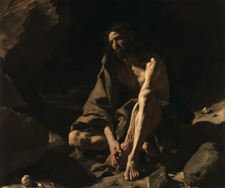 Jesus in the Desert - Caravaggio Tenebrism · Landscape n° 3